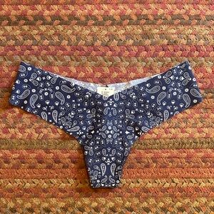 NWT VICTORIAS SECRET PINK BANDANA PRINT SEAMLESS HIGH LEG THONG